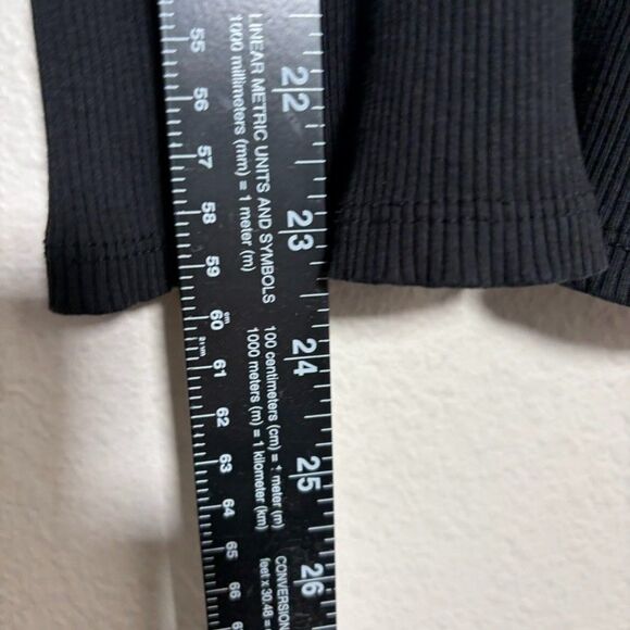 Express One Eleven Tank Top Women's Small Black Ribbed V-Neck Sleeveless - Picture 5 of 7